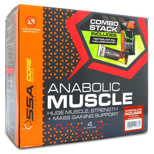 SSA Supplements Anabolic Muscle Box + FREE Hell Fire + Testo Blast