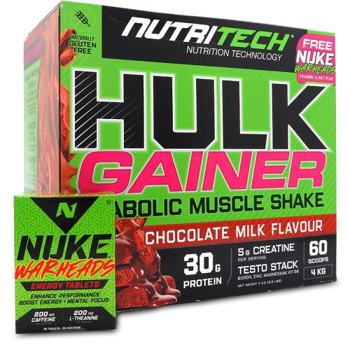 Nutritech Hulk Gainer + FREE Nuke Warheads + Training Guide