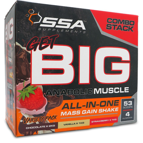 SSA Supplements Get Big Muscle Box + FREE Hell Fire + Testo Blast